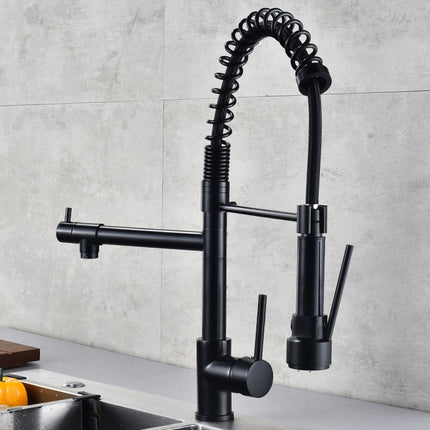 Multifunctional Cold Hot Water Tank Kitchen Spring Double Nozzle 360 Degree Rotary Tap-garmade.com