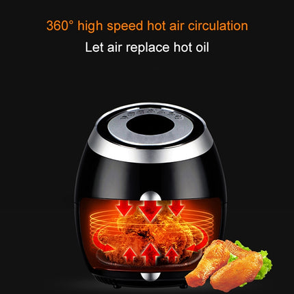 Automatic Electric Fryer Smokeless Multifunctional Grill Household Intelligent Touch Screen Air Fried Pot 110V(Black)-garmade.com