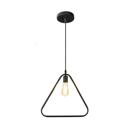 Simple and Creative Wrought Iron Geometric Chandelier Bar Exhibition Hall Clothing Store Restaurant Hotel Decorative Light without Light Bulb(Triangle)-garmade.com