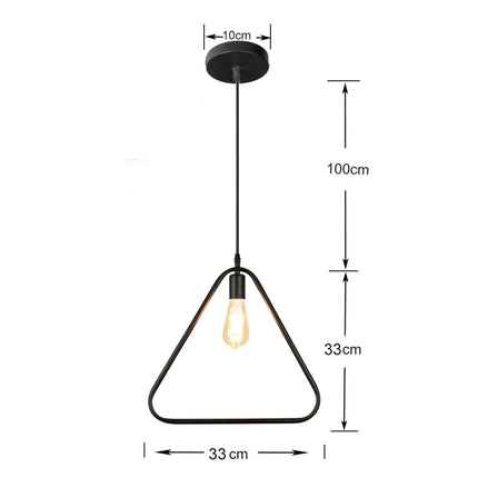 Simple and Creative Wrought Iron Geometric Chandelier Bar Exhibition Hall Clothing Store Restaurant Hotel Decorative Light without Light Bulb(Triangle)-garmade.com