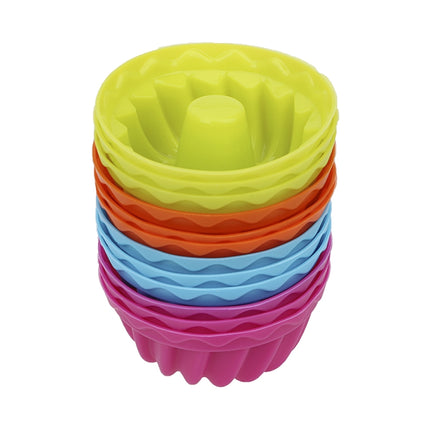12 PCS Thread Shape Baking Jelly Mould Silicone Pudding Cupcake Muffin Donut Mold-garmade.com