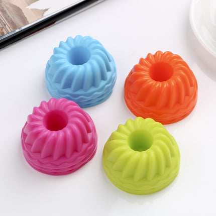 12 PCS Thread Shape Baking Jelly Mould Silicone Pudding Cupcake Muffin Donut Mold-garmade.com