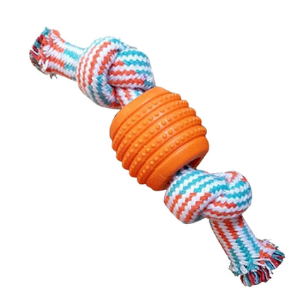 3 PCS Pet Dog Toys Chew Teeth Clean Outdoor Training Fun Playing Rope Ball(Orange)-garmade.com