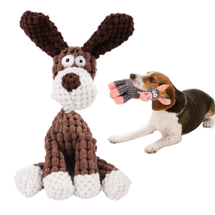 B11310 Dog Bite-resistant Molar Training Interactive Pet Sounding Toy(Brown)-garmade.com
