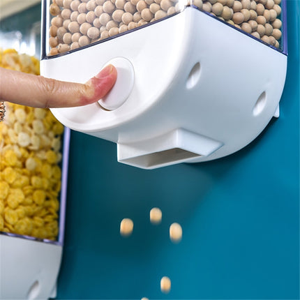 Nail-free Seamless Pressing Wall-mounted Grain Multi-grain Canister Rice Canister Transparent Vsual Snack Storage Sealed Box, Size:1000ml-garmade.com