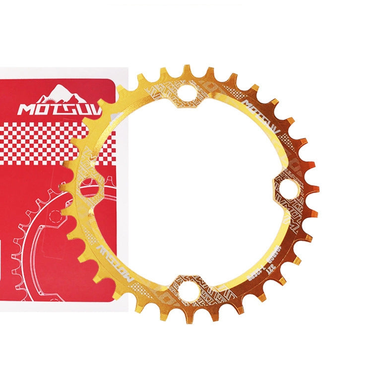 MOTSUV Narrow Wide Chainring MTB Bicycle 104BCD Tooth Plate Parts(Yellow)-garmade.com