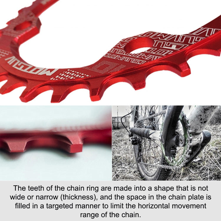 MOTSUV Narrow Wide Chainring MTB Bicycle 104BCD Tooth Plate Parts(Yellow)-garmade.com