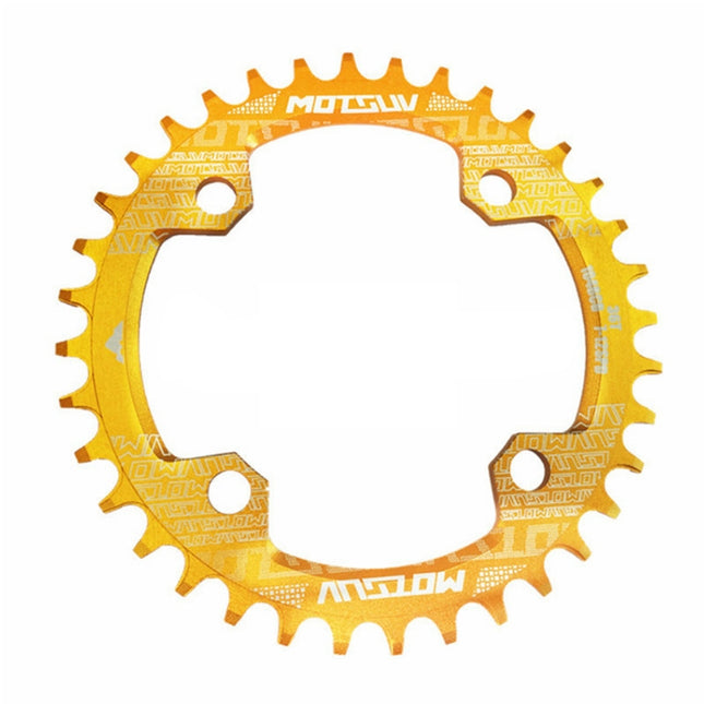 MOTSUV Narrow Wide Chainring MTB Bicycle 104BCD Tooth Plate Parts(Yellow)-garmade.com