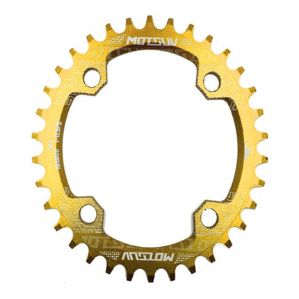 MOTSUV Narrow Wide Chainring MTB Bicycle 104BCD Tooth Plate Parts(Yellow)-garmade.com