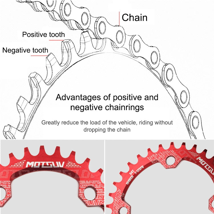 MOTSUV Narrow Wide Chainring MTB Bicycle 104BCD Tooth Plate Parts(Purple)-garmade.com