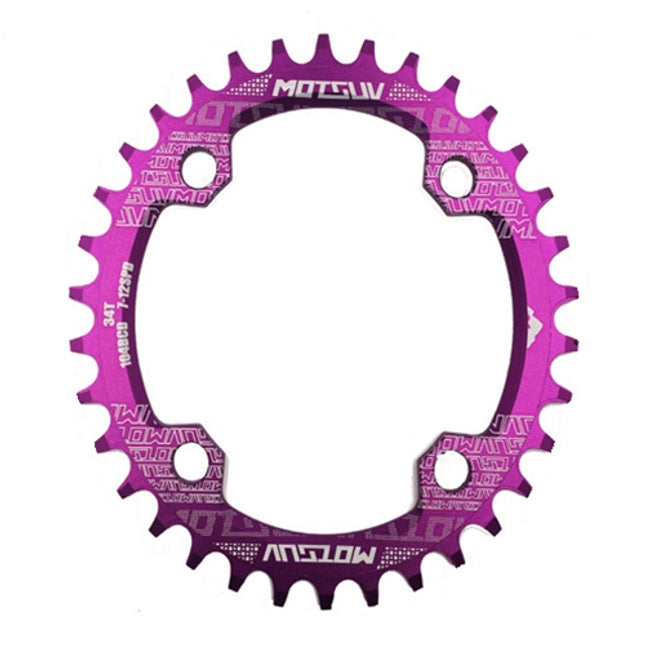 MOTSUV Narrow Wide Chainring MTB Bicycle 104BCD Tooth Plate Parts(Purple)-garmade.com