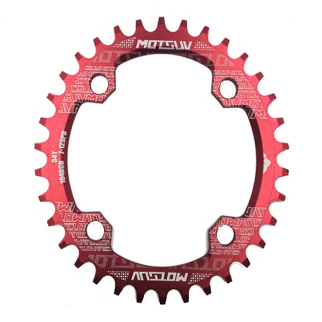 MOTSUV Narrow Wide Chainring MTB Bicycle 104BCD Tooth Plate Parts(Red)-garmade.com