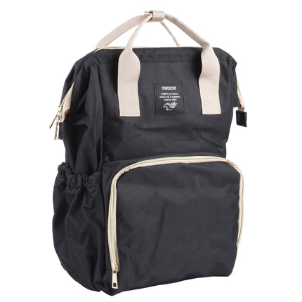 OSOCE Multi-function Mummy Bag Shoulder Large Capacity Storage Maternal and Child Package Light Simple Travel Bag(Black)-garmade.com