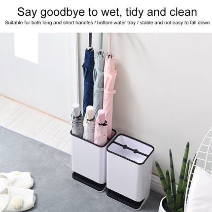 Plastic Detachable Leakproof Type Partition Umbrella Storage Rack(Black )-garmade.com