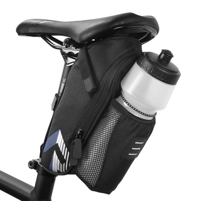 ROSWHEEL 1.8L Bicycle Tail Bag Saddle Bag Kettle Bag Can Hang Taillights(Black)-garmade.com