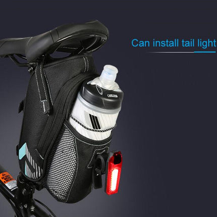 ROSWHEEL 1.8L Bicycle Tail Bag Saddle Bag Kettle Bag Can Hang Taillights(Black)-garmade.com