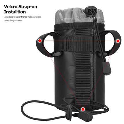 SAHOO 0.5L Bicycle Thermal Insulation Polyester Water Bottle Chartered Front Bag(Black )-garmade.com