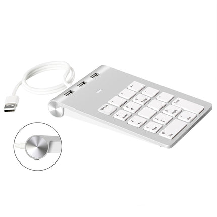 18 Keys USB 2.0 Financial Numeric Keypad Multifunctional HUB Card Reader(Silver Gray)-garmade.com