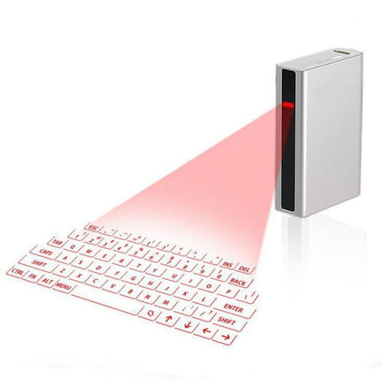 MINI F3 Bluetooth Charging Treasure Laser Virtual Projection 2 in 1 Keyboard(White)-garmade.com