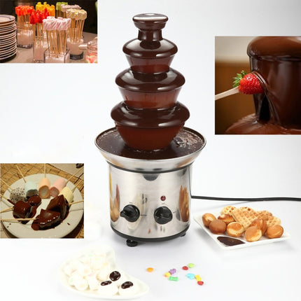 2 PCS 4 Layers Electrical Chocolate Fountain Chocolate Melt Fondue Waterfall Machine-garmade.com