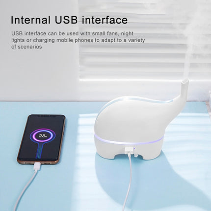 Mini Elephant Style 2.4MHz Ultrasound Household Air Purification USB Charging LED Light Humidifying Aromatherapy Purifier, Size:165x77.4x155 mm(White)-garmade.com