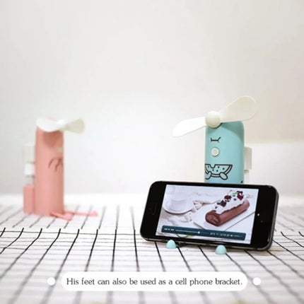 Creative Mobile Phone Bracket Cartoon Spray Mini Fan Portable Usb Fan(Pink)-garmade.com