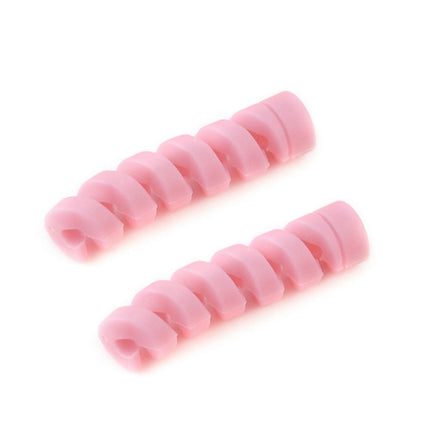 Spiral Style Silicone Data Cable Protective Cover Anti-wire Break Winder(Pink)-garmade.com