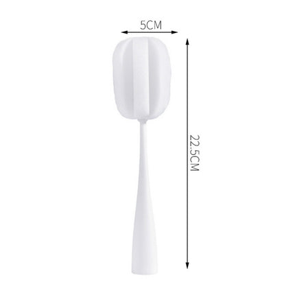 Long Handle Sponge Cup Brush Mug Cleaning Brush Bottle Brush Glass Cup Brush(White)-garmade.com