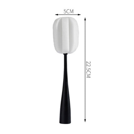 Long Handle Sponge Cup Brush Mug Cleaning Brush Bottle Brush Glass Cup Brush(Black)-garmade.com