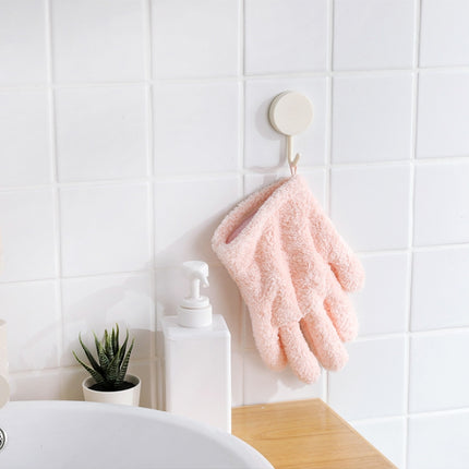 Singe Fast Dry Hair Gloves Quick Drying Coral Velvet Absorbent Gloves(White)-garmade.com