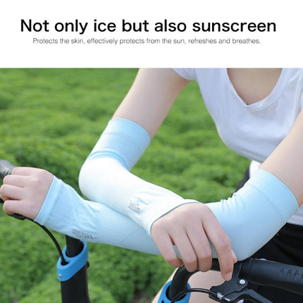 2 Pairs Long Ice Silk Sunscreen Sleeves Cycling Driving Outdoor UV Arm Oversleeve, Length: 38cm(White)-garmade.com