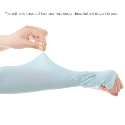 2 Pairs Long Ice Silk Sunscreen Sleeves Cycling Driving Outdoor UV Arm Oversleeve, Length: 38cm(Blue)-garmade.com