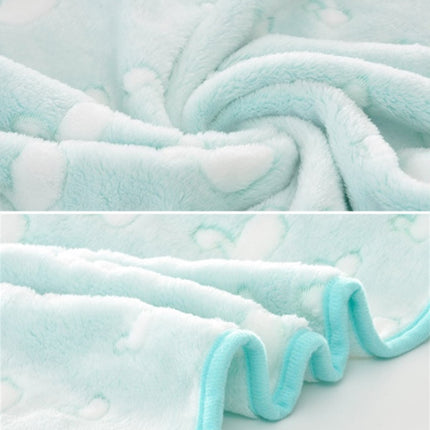 Summer Thin Coral Flannel Office Nap Blanket, Size:150x200cm(Green Clouds)-garmade.com