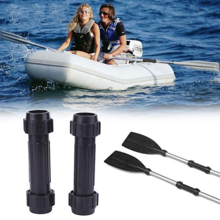 2 PCS Rubber Boat Paddle Connection Tube Universal Connector Boat Accessories for 26-28mm Rod(Black)-garmade.com