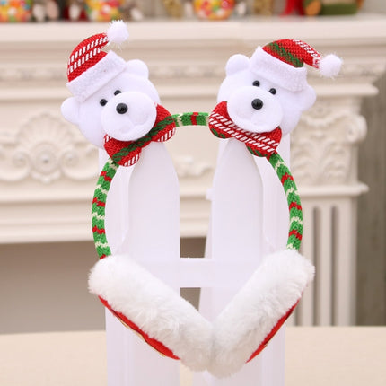 Women Men Christmas Earmuffs Head Hoop Cute Cartoon Decoration for For Winter(Little Bear)-garmade.com