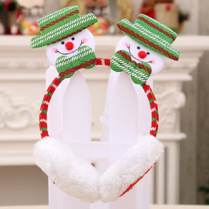 Women Men Christmas Earmuffs Head Hoop Cute Cartoon Decoration for For Winter(Snowmen)-garmade.com