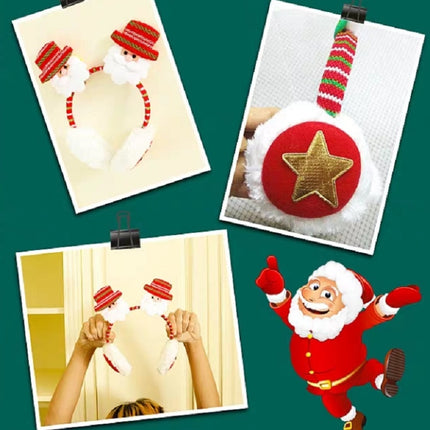 Women Men Christmas Earmuffs Head Hoop Cute Cartoon Decoration for For Winter(Little Elk)-garmade.com