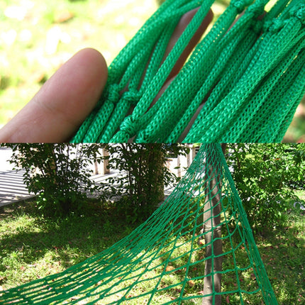2 PCS 9 Strand Nylon Rope Hammock Portable Camping Leisure Mesh Hammock(Military Green)-garmade.com