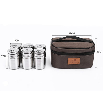 Outdoor Barbecue Stainless Steel Portable Spice Jar Suit-garmade.com