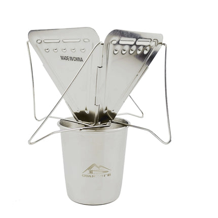 Camping Portable Stainless Steel Folding Coffee Drip Frame Funnel Filter Cup-garmade.com