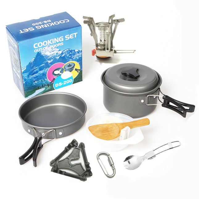 DS200 Portable Outdoor Set Boiler Head Combination Camping Pot Outdoor Cookware Set-garmade.com