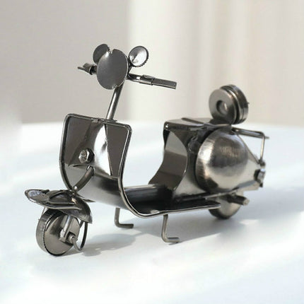 Mini Iron Sheep Motorcycle Decoration Creative Home Desktop Decoration Online Shop Shooting Props( Silver Grey)-garmade.com