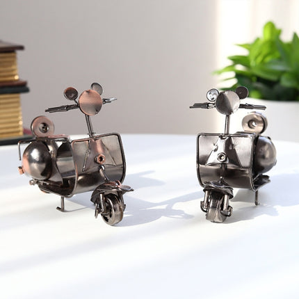 Mini Iron Sheep Motorcycle Decoration Creative Home Desktop Decoration Online Shop Shooting Props( Silver Grey)-garmade.com