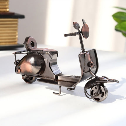 Mini Iron Sheep Motorcycle Decoration Creative Home Desktop Decoration Online Shop Shooting Props( Silver Grey)-garmade.com