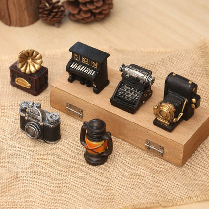 Retro Old Creative Resin Mini Ornaments Home Decorations Shop Shooting Props(Record Player)-garmade.com