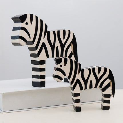 2 PCS/Set Wooden Painted Zebra Ornaments Creative Home Decorate-garmade.com