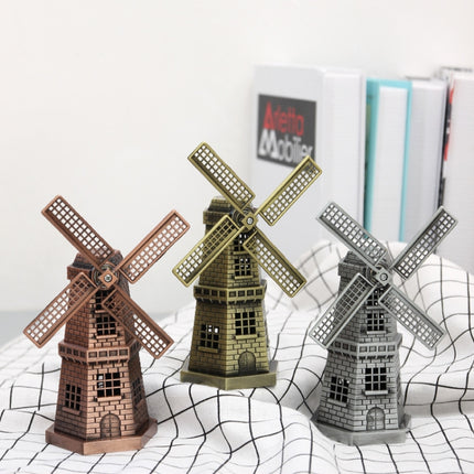 Metal Crafts Windmill Model Ornaments Decoration(Bronze)-garmade.com