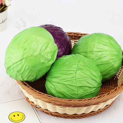 PU Simulation Vegetable Cabbage Model Photography Props Window Display Furnishings Hotel Home Decoration(Green)-garmade.com