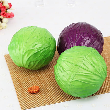 PU Simulation Vegetable Cabbage Model Photography Props Window Display Furnishings Hotel Home Decoration(Green)-garmade.com
