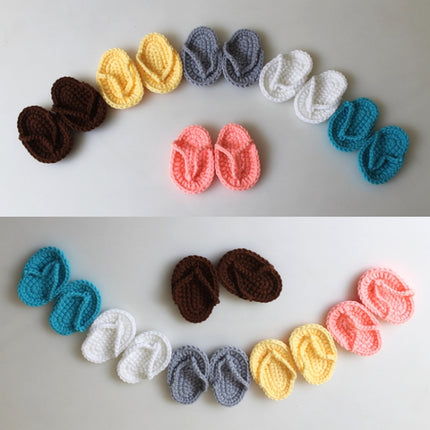 Newborn Babies Photography Props Mini Crocheted Small Slippers, Size: Newborn Size(Yellow )-garmade.com